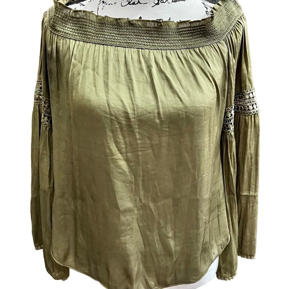 Whitehouse Black market Green Boho XS blouse